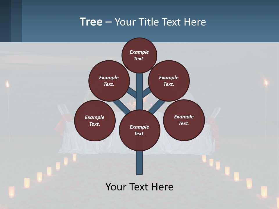 A Man And Woman Sitting At A Table On The Beach PowerPoint Template