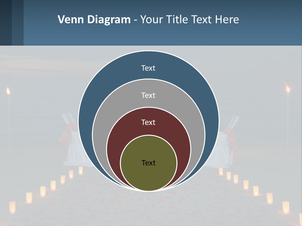 A Man And Woman Sitting At A Table On The Beach PowerPoint Template