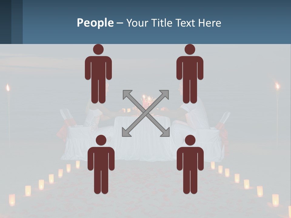 A Man And Woman Sitting At A Table On The Beach PowerPoint Template