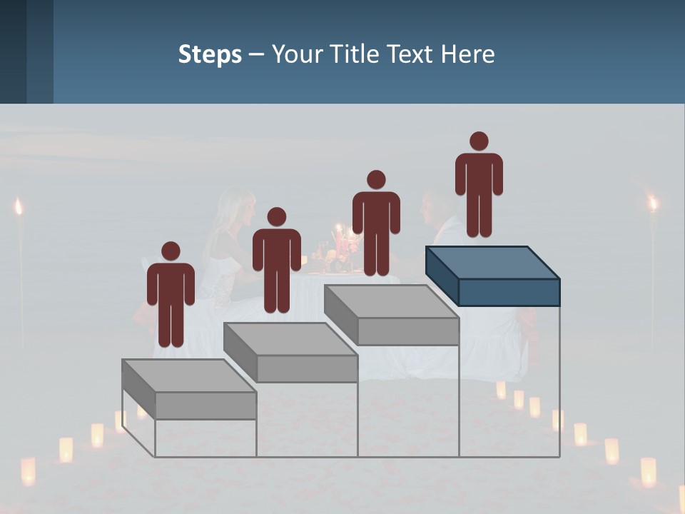 A Man And Woman Sitting At A Table On The Beach PowerPoint Template