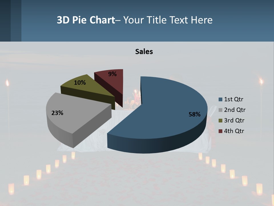 A Man And Woman Sitting At A Table On The Beach PowerPoint Template