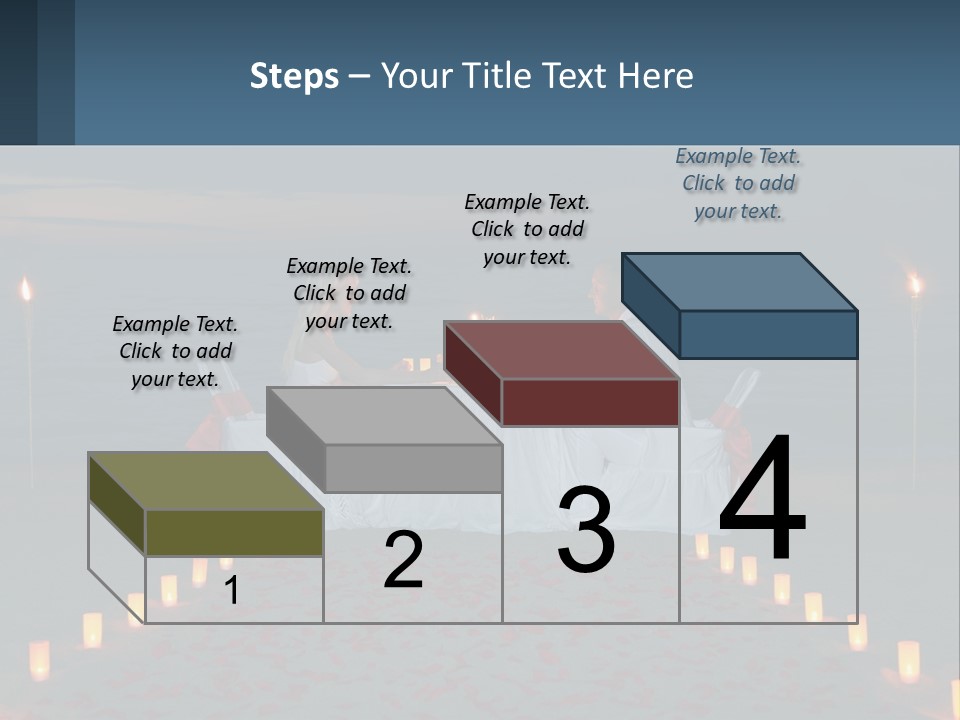 A Man And Woman Sitting At A Table On The Beach PowerPoint Template