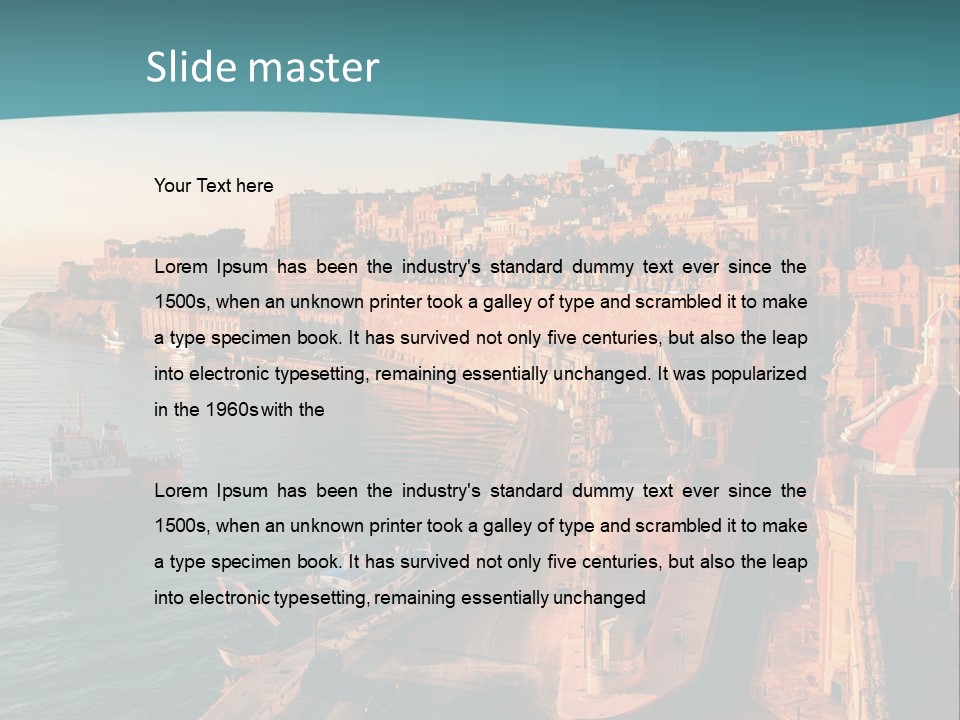 A Large Body Of Water Next To A City PowerPoint Template