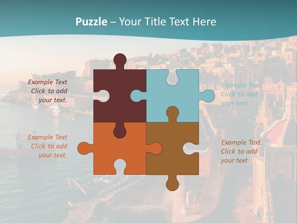 A Large Body Of Water Next To A City PowerPoint Template