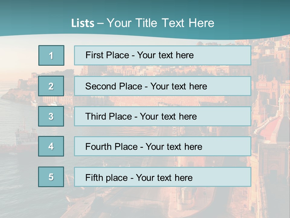 A Large Body Of Water Next To A City PowerPoint Template