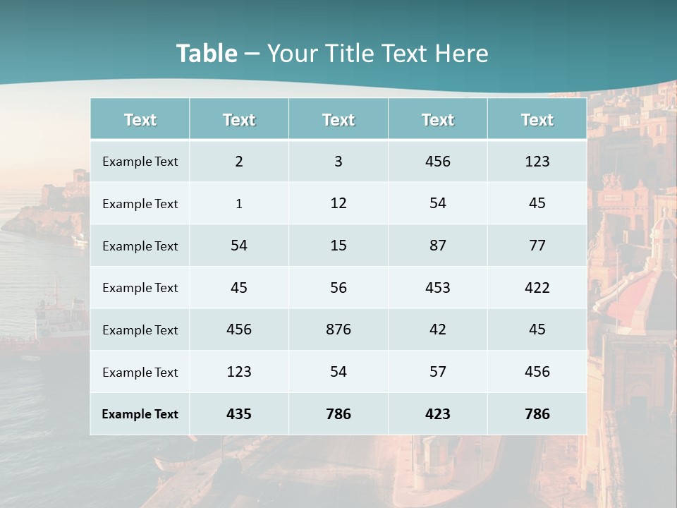 A Large Body Of Water Next To A City PowerPoint Template