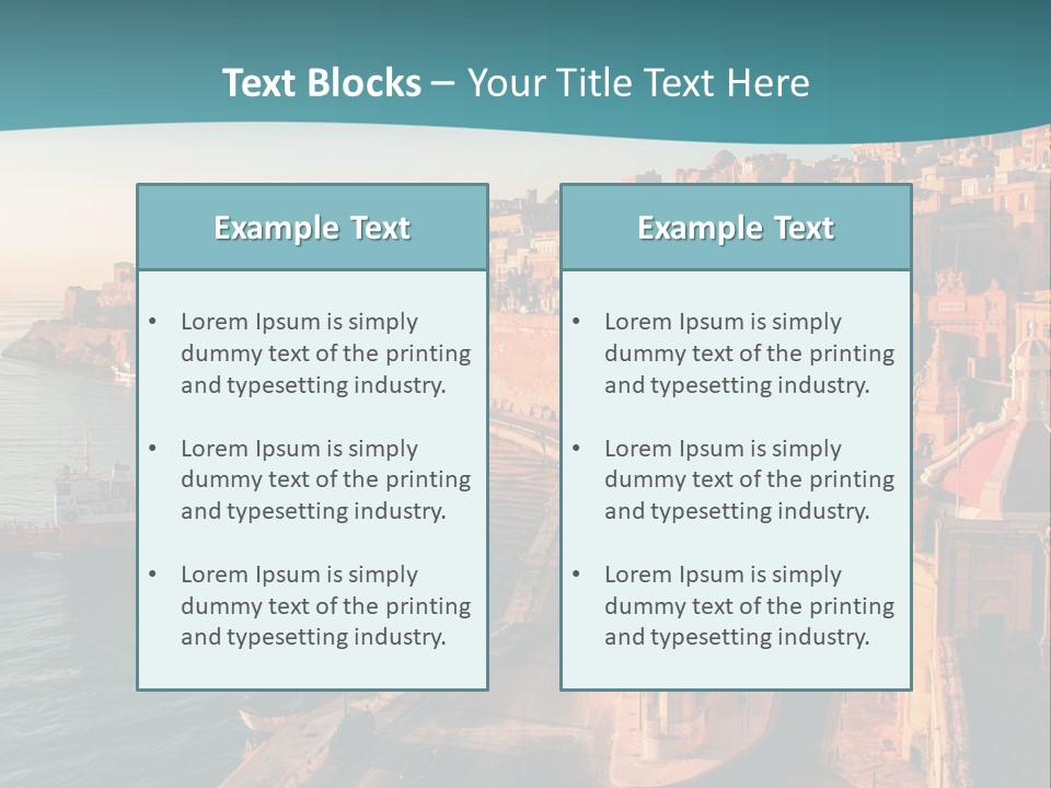 A Large Body Of Water Next To A City PowerPoint Template