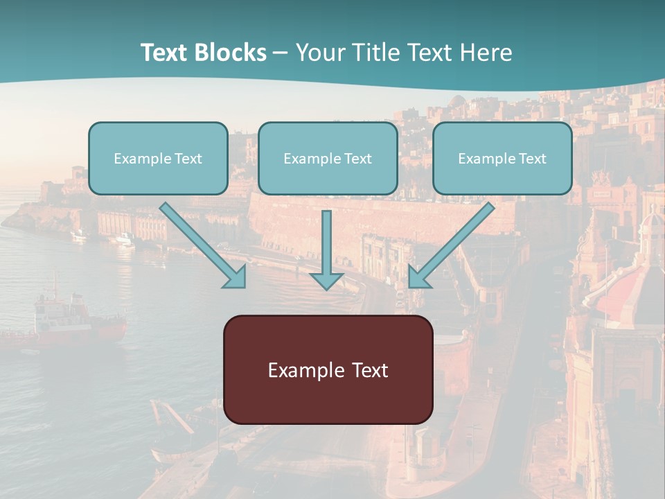 A Large Body Of Water Next To A City PowerPoint Template