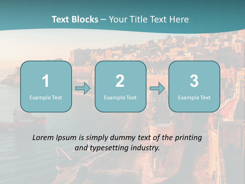 A Large Body Of Water Next To A City PowerPoint Template