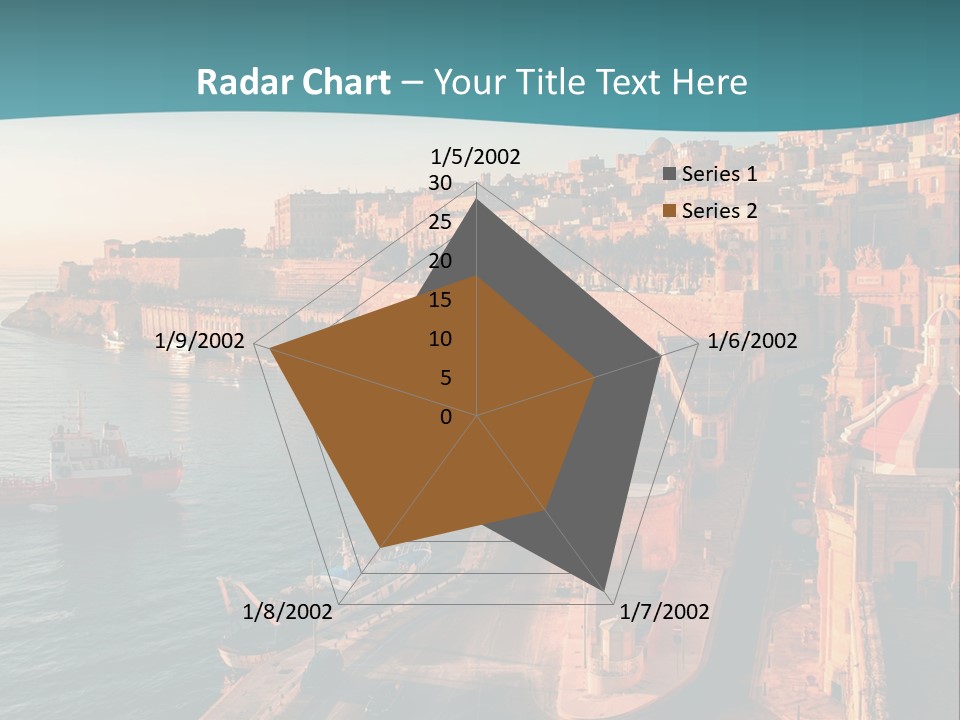 A Large Body Of Water Next To A City PowerPoint Template