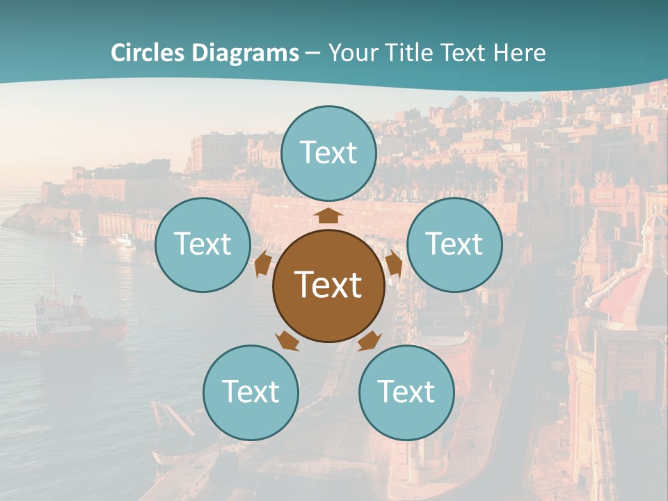 A Large Body Of Water Next To A City PowerPoint Template