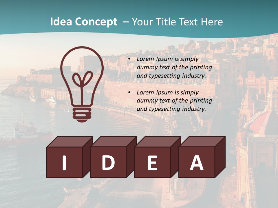 A Large Body Of Water Next To A City PowerPoint Template