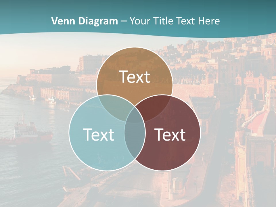 A Large Body Of Water Next To A City PowerPoint Template