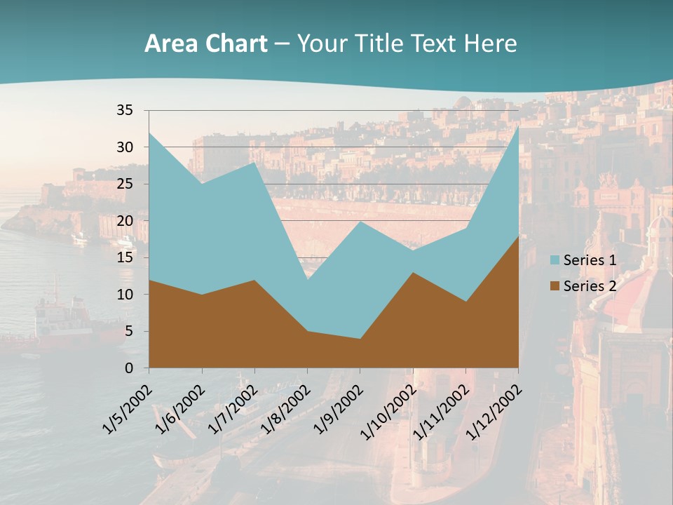 A Large Body Of Water Next To A City PowerPoint Template