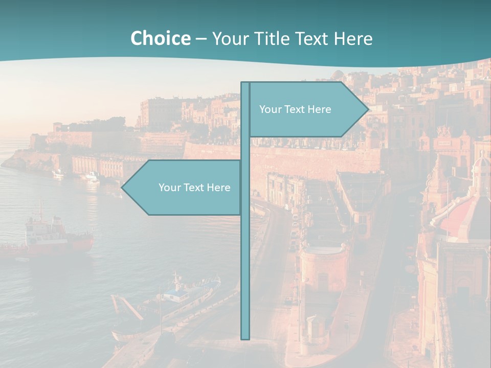 A Large Body Of Water Next To A City PowerPoint Template