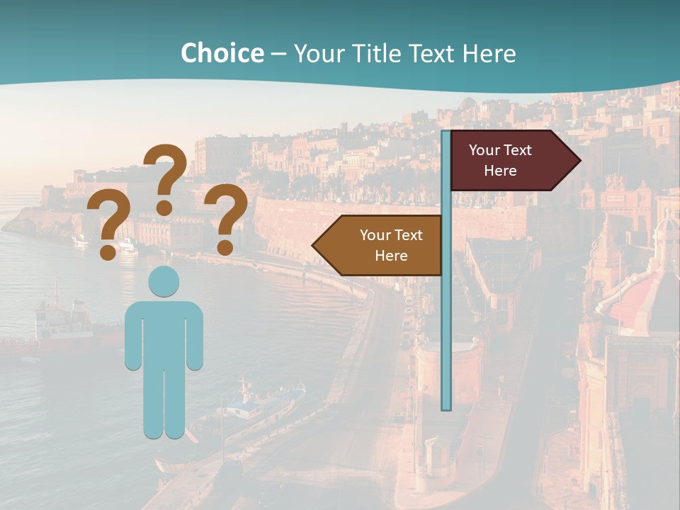 A Large Body Of Water Next To A City PowerPoint Template