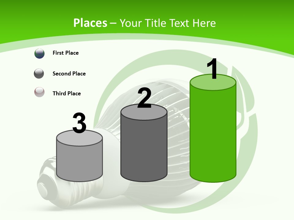 A Light Bulb On A Green And White Background PowerPoint Template