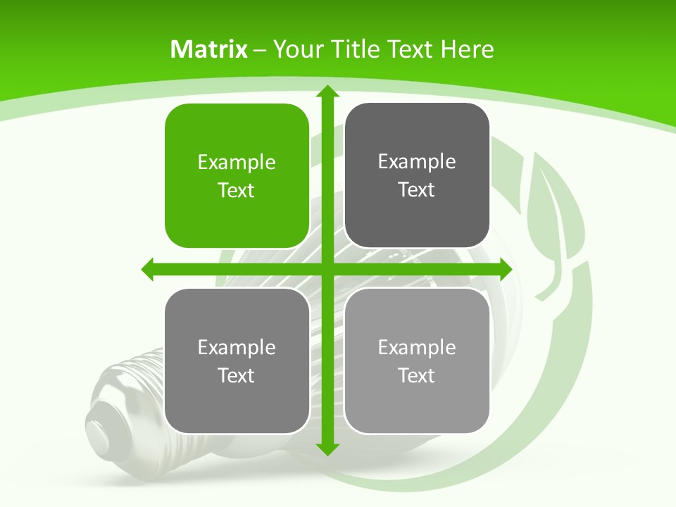 A Light Bulb On A Green And White Background PowerPoint Template