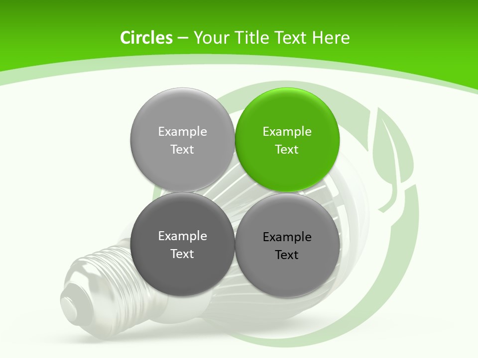 A Light Bulb On A Green And White Background PowerPoint Template