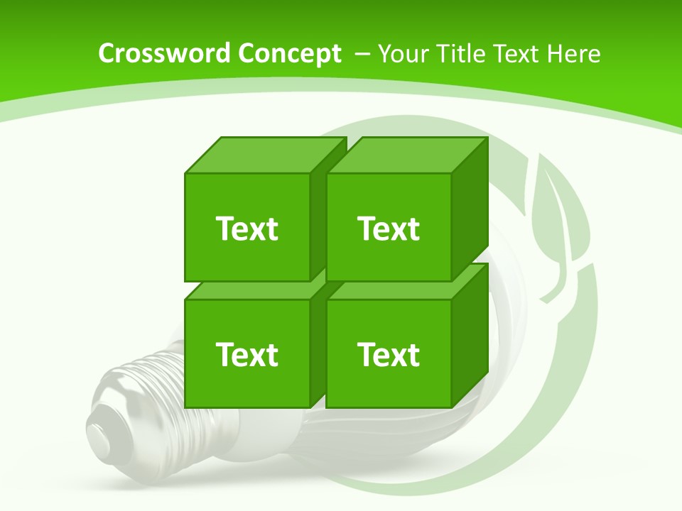 A Light Bulb On A Green And White Background PowerPoint Template