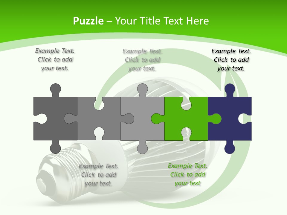 A Light Bulb On A Green And White Background PowerPoint Template