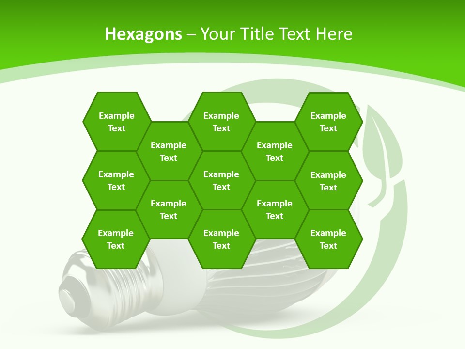 A Light Bulb On A Green And White Background PowerPoint Template