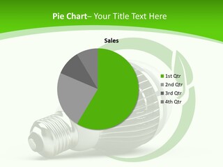 A Light Bulb On A Green And White Background PowerPoint Template