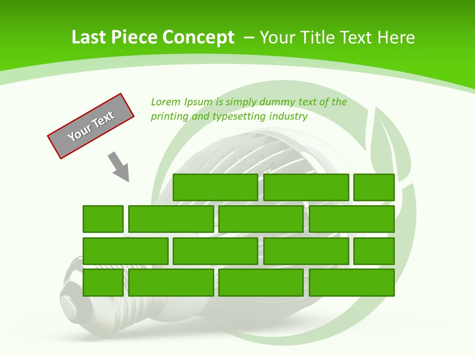 A Light Bulb On A Green And White Background PowerPoint Template