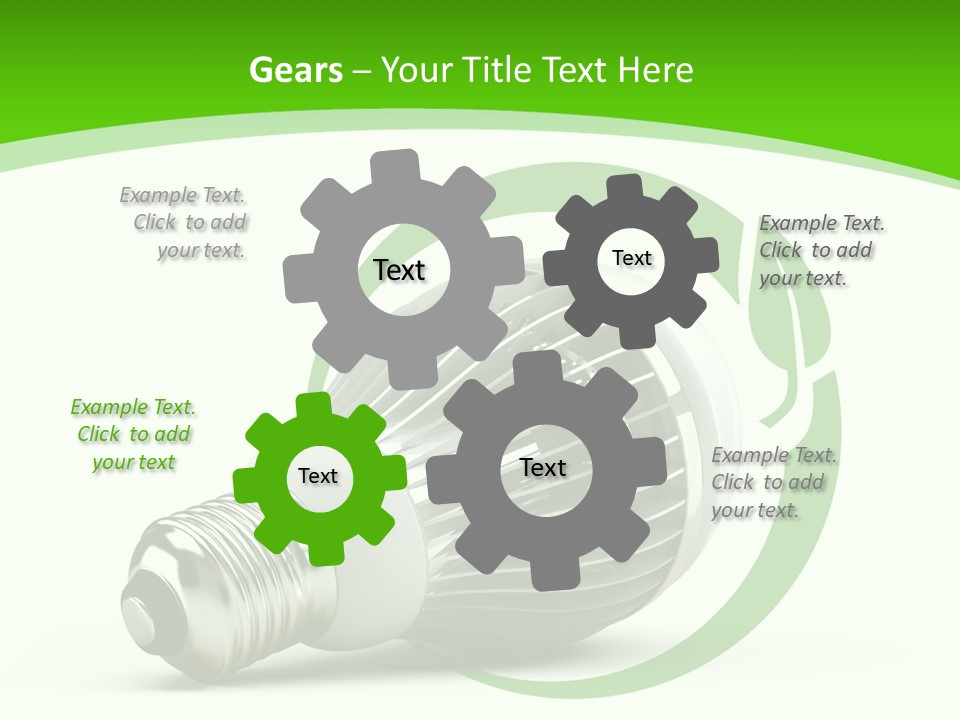 A Light Bulb On A Green And White Background PowerPoint Template
