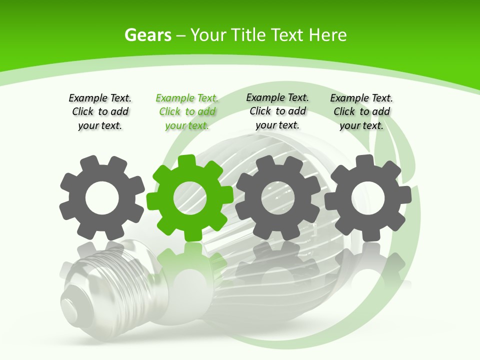 A Light Bulb On A Green And White Background PowerPoint Template