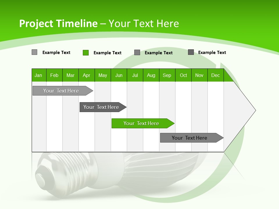 A Light Bulb On A Green And White Background PowerPoint Template