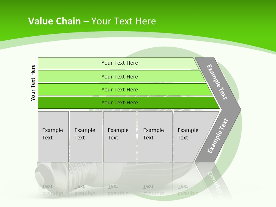 A Light Bulb On A Green And White Background PowerPoint Template