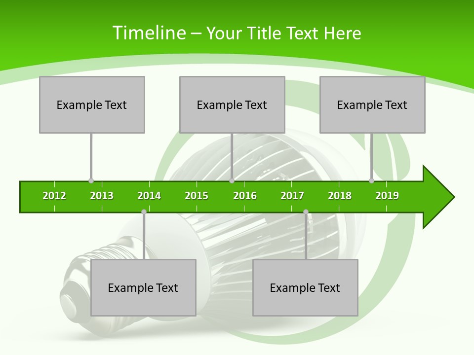 A Light Bulb On A Green And White Background PowerPoint Template