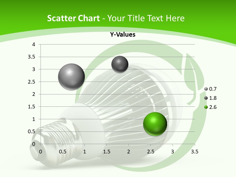 A Light Bulb On A Green And White Background PowerPoint Template