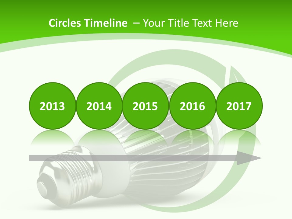 A Light Bulb On A Green And White Background PowerPoint Template
