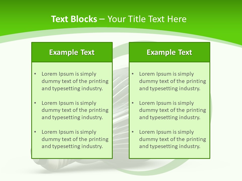 A Light Bulb On A Green And White Background PowerPoint Template