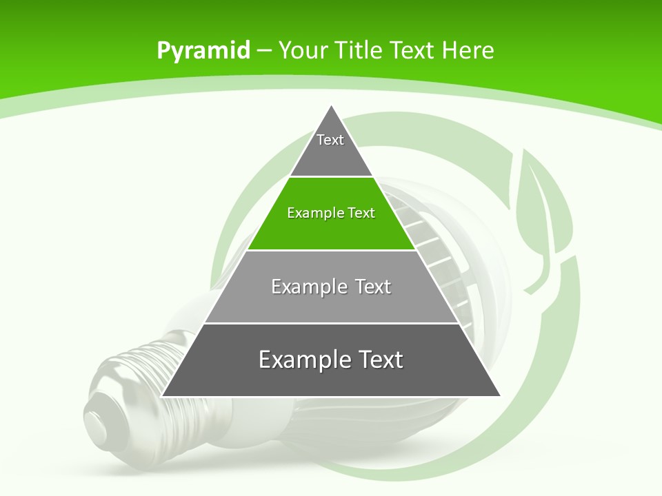 A Light Bulb On A Green And White Background PowerPoint Template