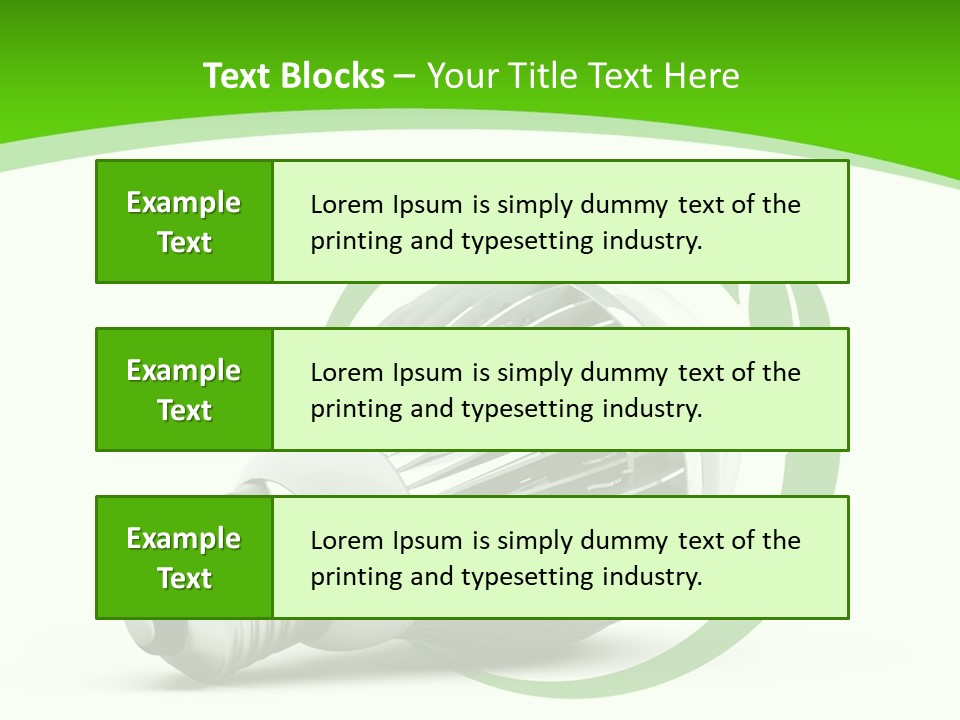 A Light Bulb On A Green And White Background PowerPoint Template