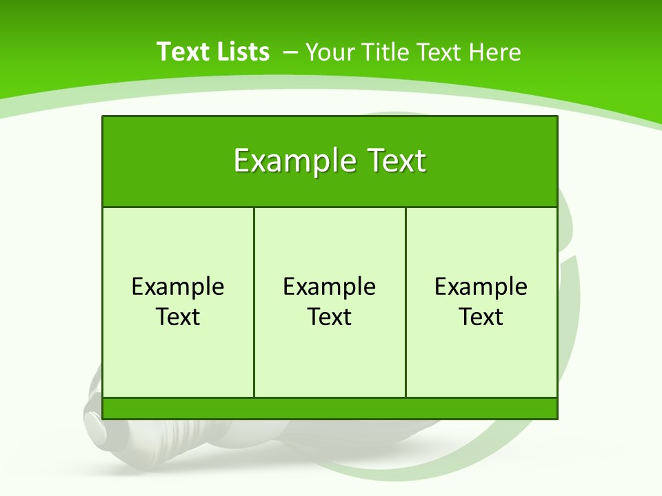 A Light Bulb On A Green And White Background PowerPoint Template