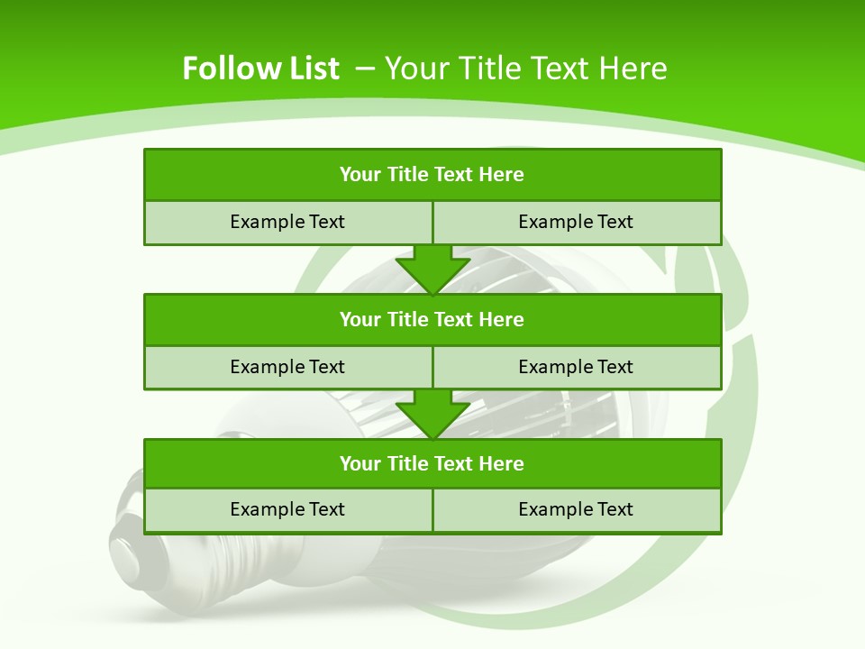 A Light Bulb On A Green And White Background PowerPoint Template