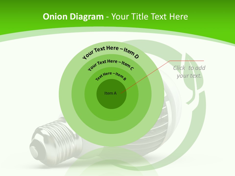 A Light Bulb On A Green And White Background PowerPoint Template