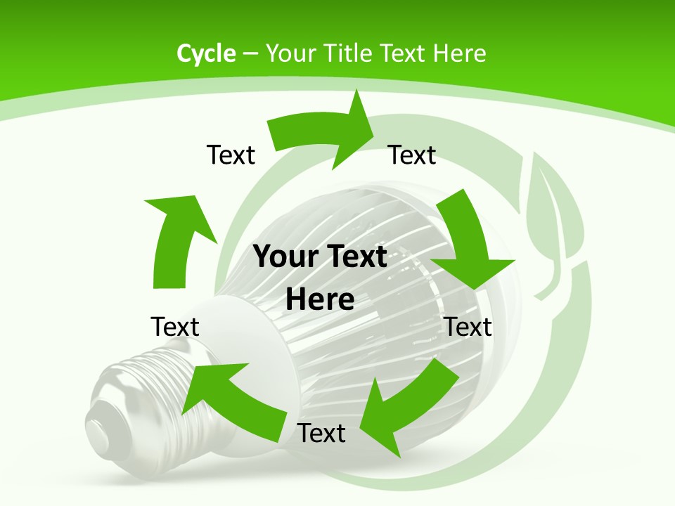 A Light Bulb On A Green And White Background PowerPoint Template