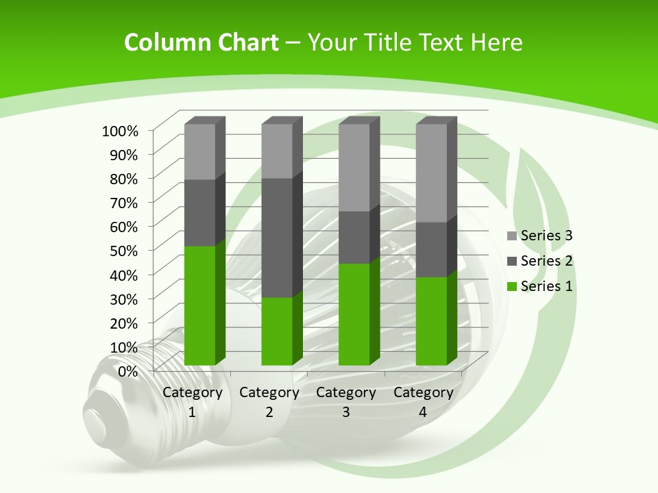 A Light Bulb On A Green And White Background PowerPoint Template