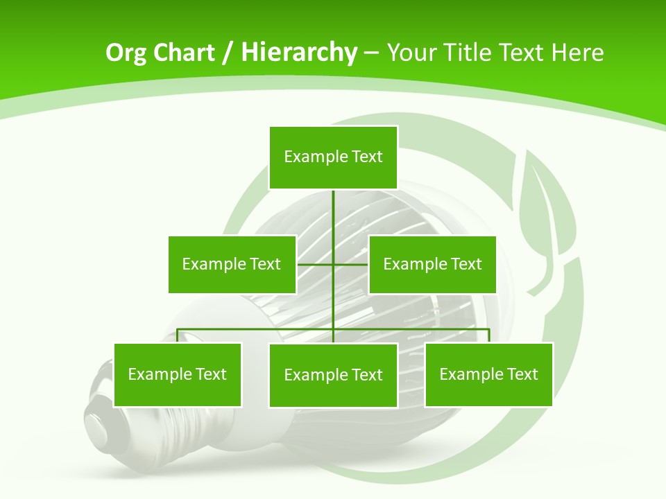 A Light Bulb On A Green And White Background PowerPoint Template