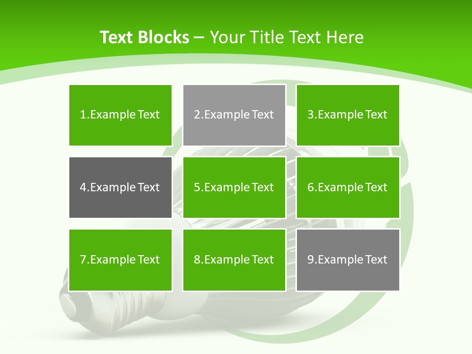 A Light Bulb On A Green And White Background PowerPoint Template