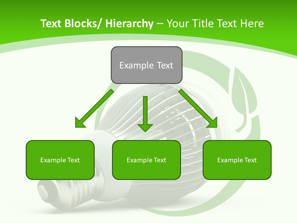 A Light Bulb On A Green And White Background PowerPoint Template