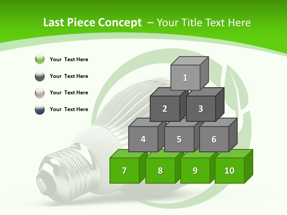 A Light Bulb On A Green And White Background PowerPoint Template