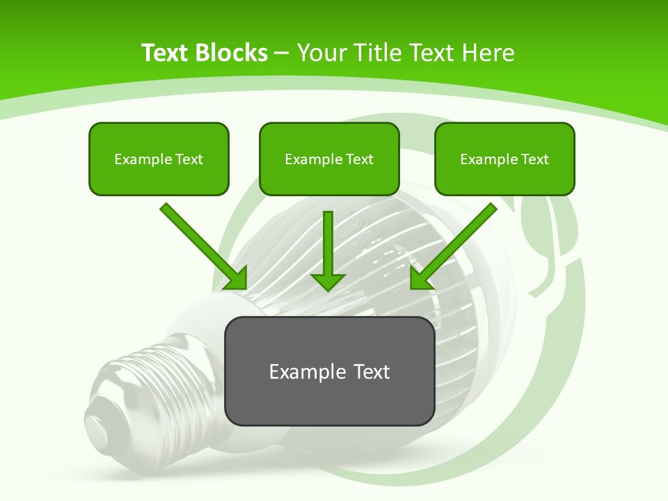 A Light Bulb On A Green And White Background PowerPoint Template