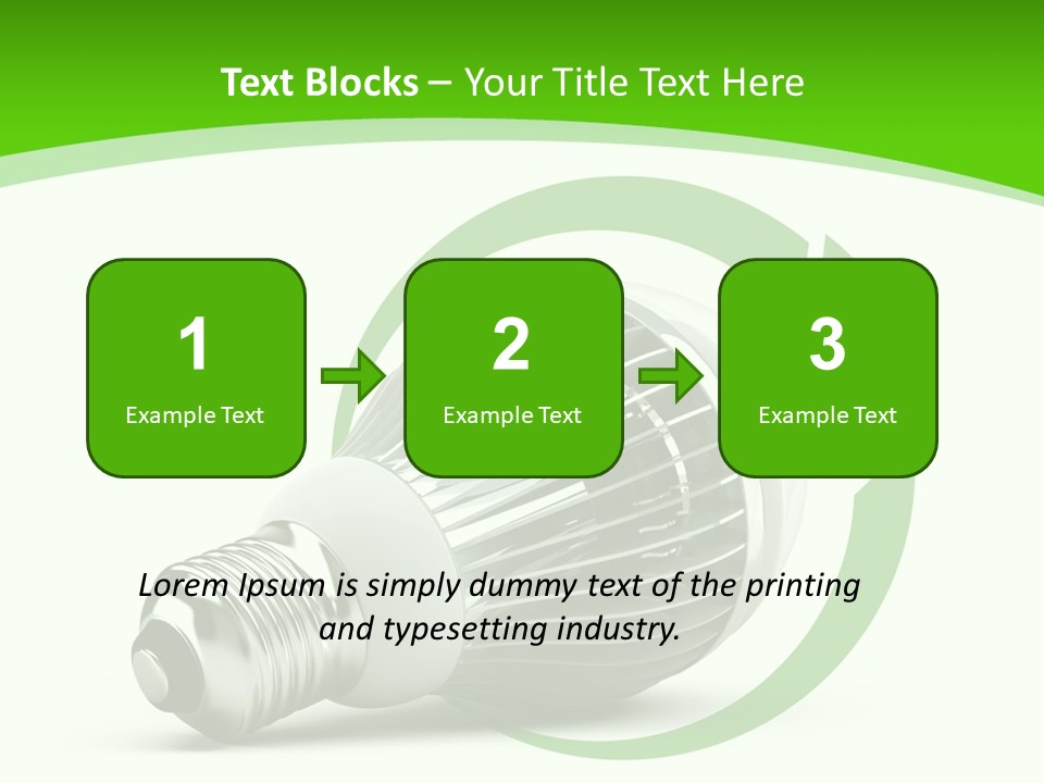 A Light Bulb On A Green And White Background PowerPoint Template