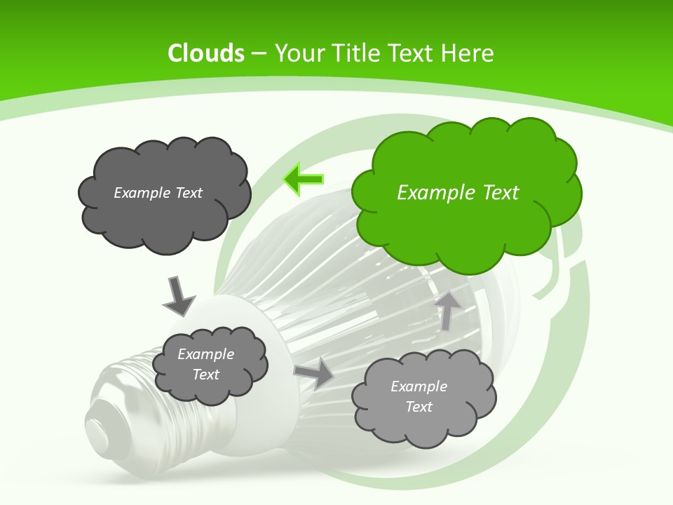 A Light Bulb On A Green And White Background PowerPoint Template